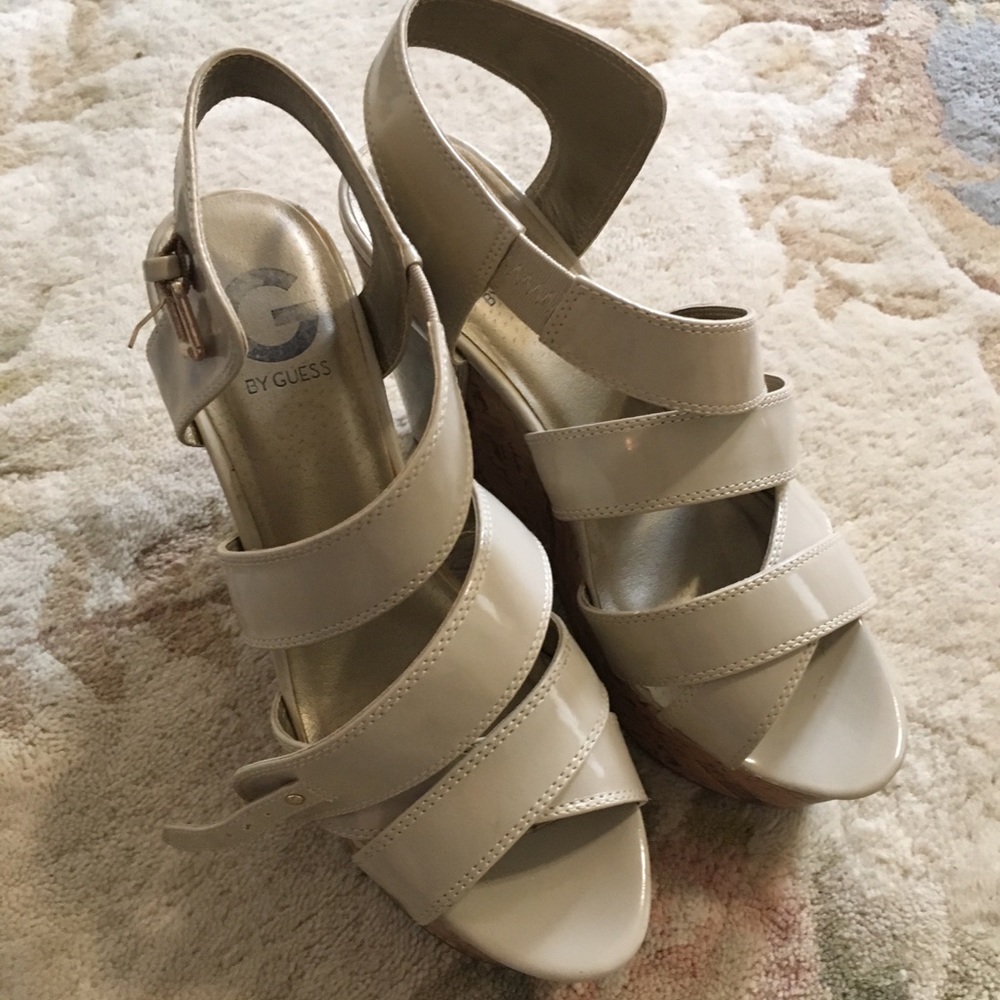 Nude Guess Wedges